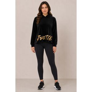 Justice Cropped Hooded Sweatshirt Black 20